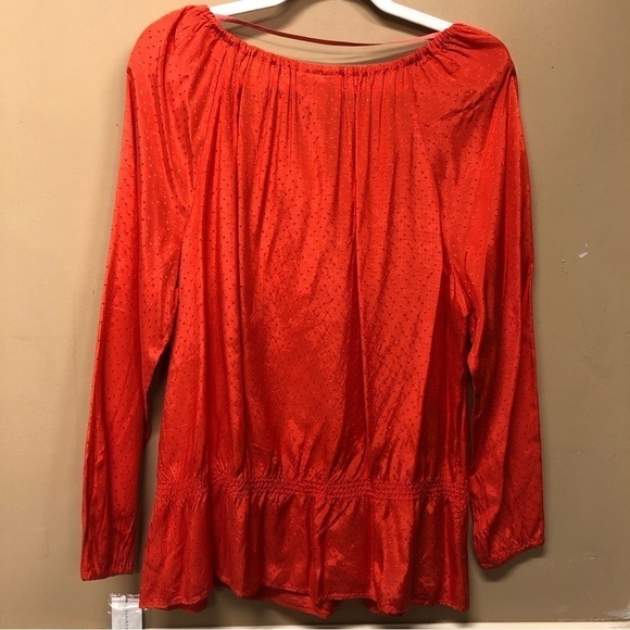 Charter Club Orange Swiss Dot Blouse Size PXL Petite NWT - Picture 2 of 6